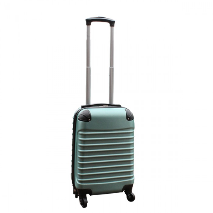 Travelerz kofferset 2 delige ABS handbagage koffers - met cijferslot - 27 liter - groen - goud 