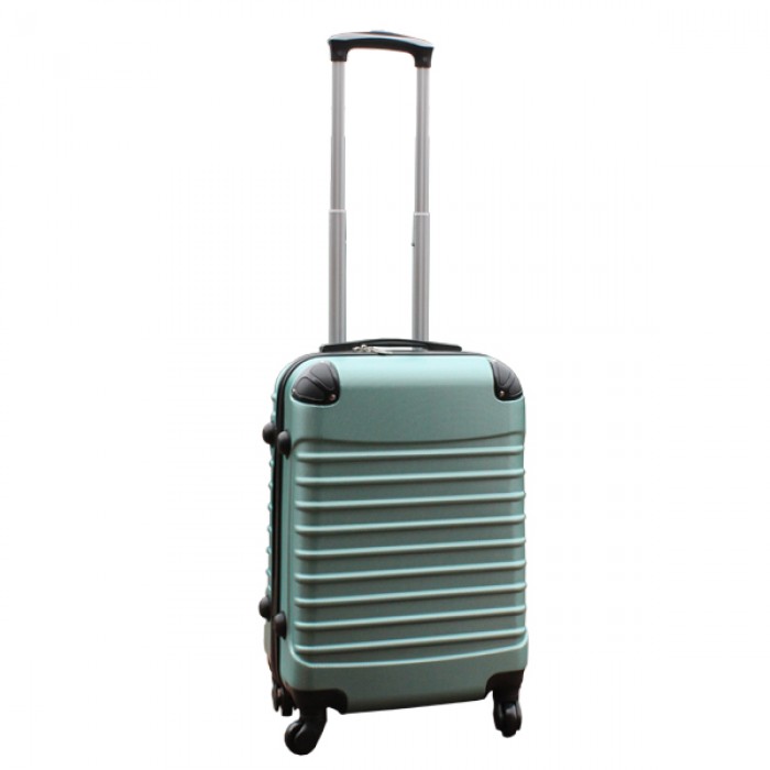 Travelerz kofferset 2 delige ABS handbagage koffers - met cijferslot - 39 liter - zilver - groen