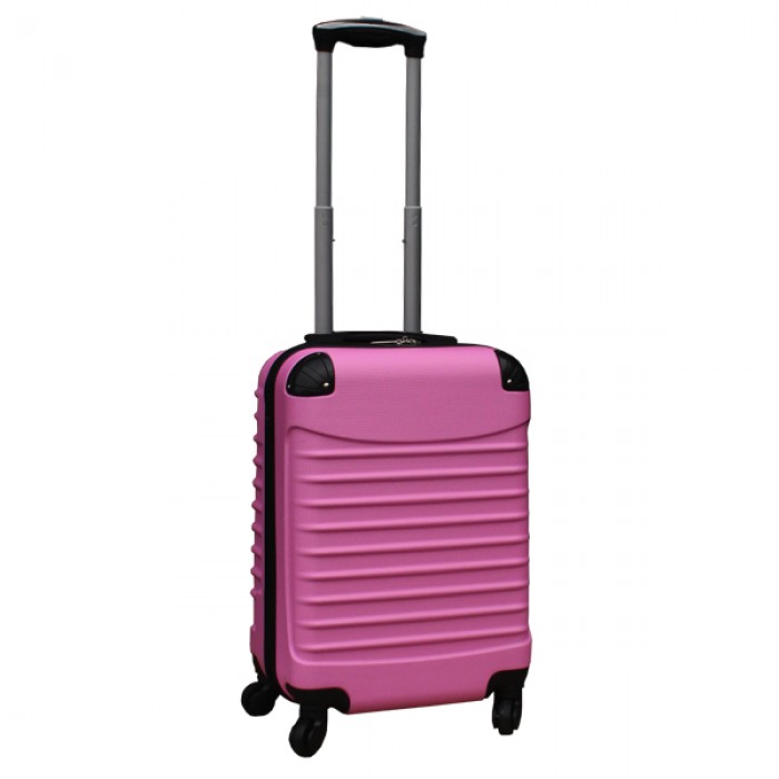 Travelerz kofferset 2 delige ABS handbagage koffers - met cijferslot - 39 liter - licht roze - licht blauw