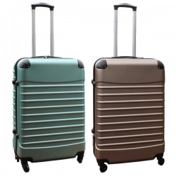 Travelerz kofferset 2 delige ABS groot - met cijferslot - 69 liter - groen – goud