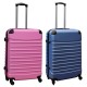 Travelerz kofferset 2 delige ABS groot - met cijferslot - 69 liter - licht blauw - licht roze