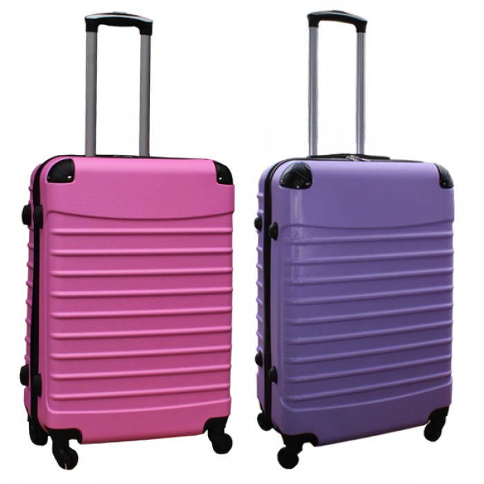 Travelerz kofferset 2 delige ABS groot - met cijferslot - 69 liter - licht roze - lila