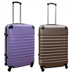Travelerz kofferset 2 delige ABS groot - met cijferslot - 69 liter - lila - goud