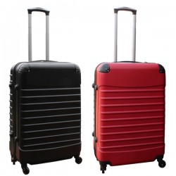 Travelerz kofferset 2 delige ABS groot - met cijferslot - 69 liter - rood - zwart