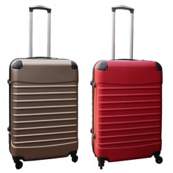 Travelerz kofferset 2 delige ABS groot - met cijferslot - 69 liter - rood – goud