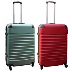 Travelerz kofferset 2 delige ABS groot - met cijferslot - 69 liter - rood – groen