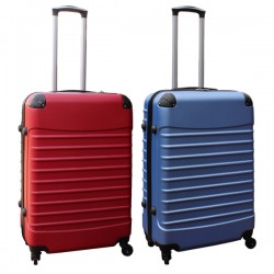 Travelerz kofferset 2 delige ABS groot - met cijferslot - 69 liter - rood – licht blauw