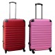Travelerz kofferset 2 delige ABS groot - met cijferslot - 69 liter - rood – licht roze Travelerz kofferset 2 delige ABS groot - met cijferslot - 69 liter - rood – licht roze