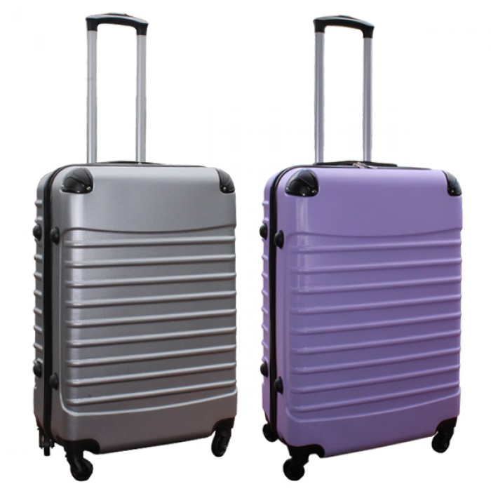 Travelerz kofferset 2 delige ABS groot - met cijferslot - 69 liter - zilver - lila Travelerz kofferset 2 delige ABS groot - met cijferslot - 69 liter - zilver - lila