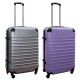 Travelerz kofferset 2 delige ABS groot - met cijferslot - 69 liter - zilver - lila