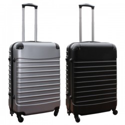 Travelerz kofferset 2 delige ABS groot - met cijferslot - 69 liter - zilver - zwart
