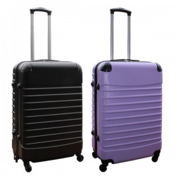 Travelerz kofferset 2 delige ABS groot - met cijferslot - 69 liter - zwart - lila