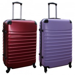 Travelerz kofferset 2 delige ABS groot - met cijferslot - 95 liter - bordeauxrood - lila