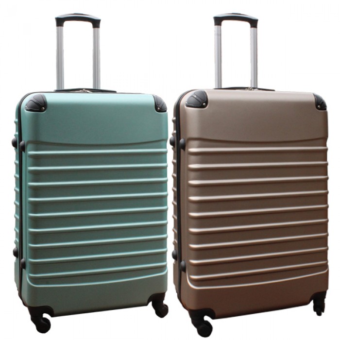 Travelerz kofferset 2 delige ABS groot - met cijferslot - 95 liter - groen - goud