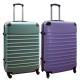Travelerz kofferset 2 delige ABS groot - met cijferslot - 95 liter - groen - lila