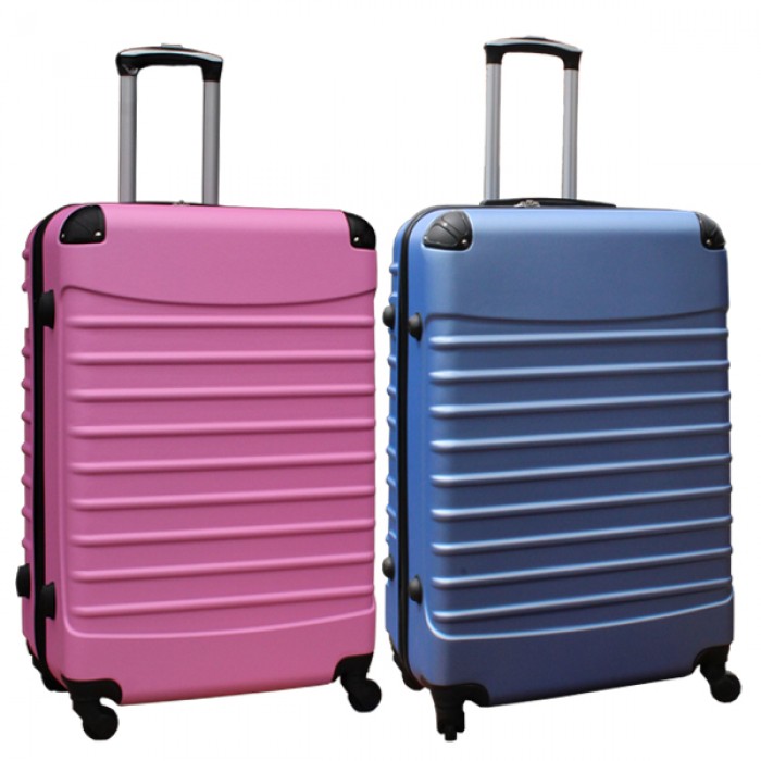 Travelerz kofferset 2 delige ABS groot - met cijferslot - 95 liter - licht blauw - licht roze Travelerz kofferset 2 delige ABS groot - met cijferslot - 95 liter - licht blauw - licht roze