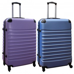 Travelerz kofferset 2 delige ABS groot - met cijferslot - 95 liter - licht blauw - lila