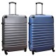 Travelerz kofferset 2 delige ABS groot - met cijferslot - 95 liter - licht blauw - zilver
