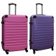 Travelerz kofferset 2 delige ABS groot - met cijferslot - 95 liter - licht roze - lila Travelerz kofferset 2 delige ABS groot - met cijferslot - 95 liter - licht roze - lila