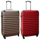 Travelerz kofferset 2 delige ABS groot - met cijferslot - 95 liter - rood - goud