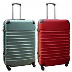 Travelerz kofferset 2 delige ABS groot - met cijferslot - 95 liter - rood - groen