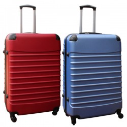Travelerz kofferset 2 delige ABS groot - met cijferslot - 95 liter - rood - licht blauw