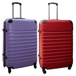 Travelerz kofferset 2 delige ABS groot - met cijferslot - 95 liter - rood - lila