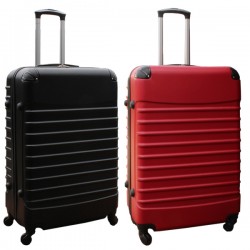 Travelerz kofferset 2 delige ABS groot - met cijferslot - 95 liter - rood - zwart
