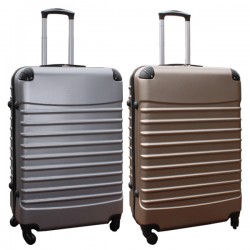 Travelerz kofferset 2 delige ABS groot - met cijferslot - 95 liter - zilver - goud