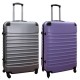 Travelerz kofferset 2 delige ABS groot - met cijferslot - 95 liter - zilver - lila
