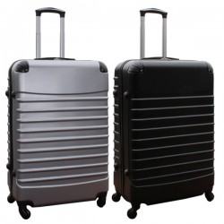 Travelerz kofferset 2 delige ABS groot - met cijferslot - 95 liter - zilver - zwart