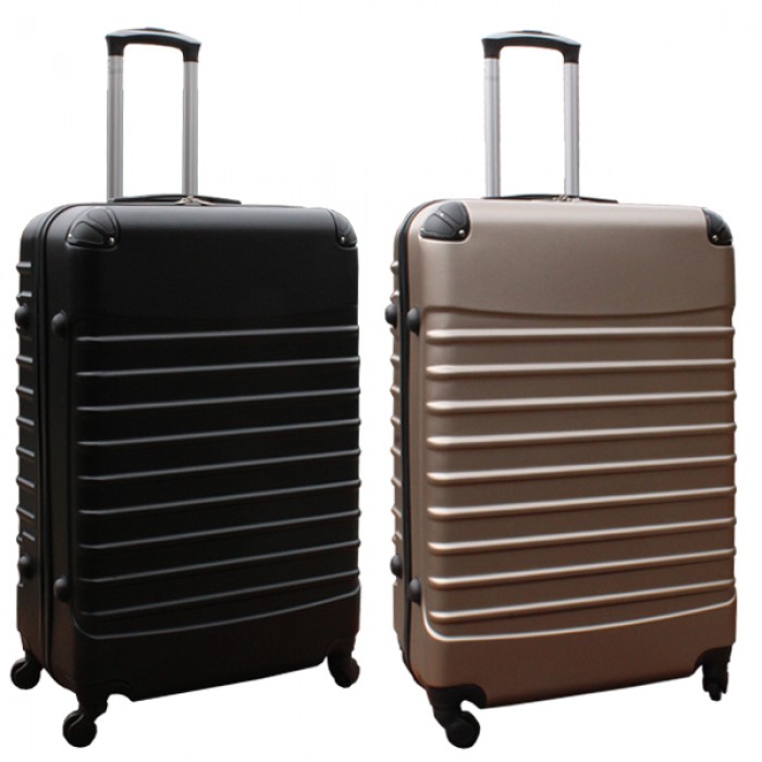 Travelerz kofferset 2 delige ABS groot - met cijferslot - 95 liter - zwart - goud