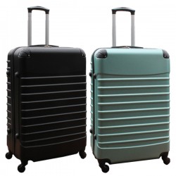 Travelerz kofferset 2 delige ABS groot - met cijferslot - 95 liter - zwart - groen