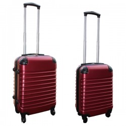 Travelerz kofferset 2 delige ABS handbagage koffers - met cijferslot - 27 en 39 liter – bordeauxrood