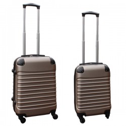 Travelerz kofferset 2 delige ABS handbagage koffers - met cijferslot - 27 en 39 liter – goud