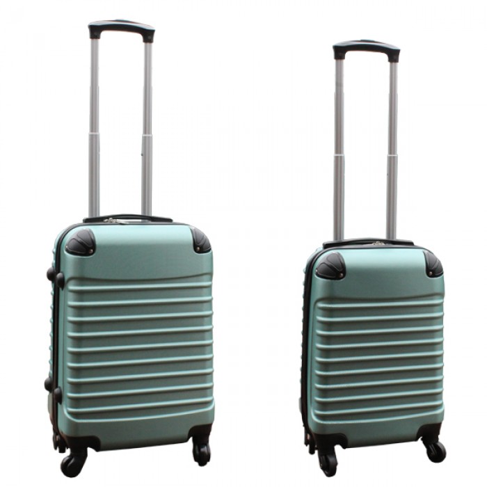 Travelerz kofferset 2 delige ABS handbagage koffers - met cijferslot - 27 en 39 liter – groen
