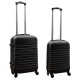 Travelerz kofferset 2 delige ABS handbagage koffers - met cijferslot - 27 en 39 liter – zwart