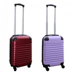 Travelerz kofferset 2 delige ABS handbagage koffers - met cijferslot - 27 liter - bordeauxrood - lila
