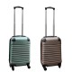 Travelerz kofferset 2 delige ABS handbagage koffers - met cijferslot - 27 liter - groen - goud 