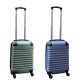 Travelerz kofferset 2 delige ABS handbagage koffers - met cijferslot - 27 liter - groen - licht blauw 