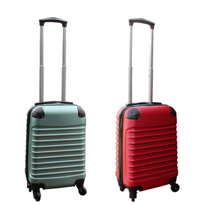 Travelerz kofferset 2 delige ABS handbagage koffers - met cijferslot - 27 liter - groen - rood