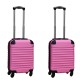Travelerz kofferset 2 delige ABS handbagage koffers - met cijferslot - 27 liter - licht roze