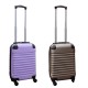 Travelerz kofferset 2 delige ABS handbagage koffers - met cijferslot - 27 liter - lila - goud