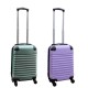 Travelerz kofferset 2 delige ABS handbagage koffers - met cijferslot - 27 liter - lila - groen