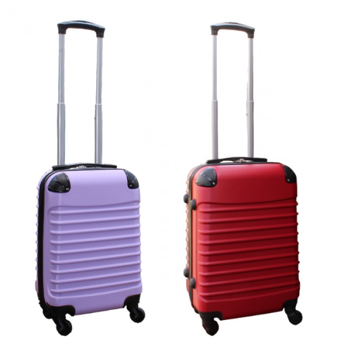 Travelerz kofferset 2 delige ABS handbagage koffers - met cijferslot - 27 liter - lila - rood Travelerz kofferset 2 delige ABS handbagage koffers - met cijferslot - 27 liter - lila - rood