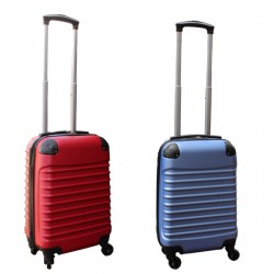 Travelerz kofferset 2 delige ABS handbagage koffers - met cijferslot - 27 liter - rood - licht blauw