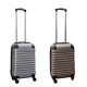 Travelerz kofferset 2 delige ABS handbagage koffers - met cijferslot - 27 liter - zilver - goud