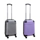 Travelerz kofferset 2 delige ABS handbagage koffers - met cijferslot - 27 liter - zilver - lila