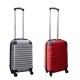 Travelerz kofferset 2 delige ABS handbagage koffers - met cijferslot - 27 liter - zilver - rood