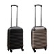 Travelerz kofferset 2 delige ABS handbagage koffers - met cijferslot - 27 liter - zwart - goud